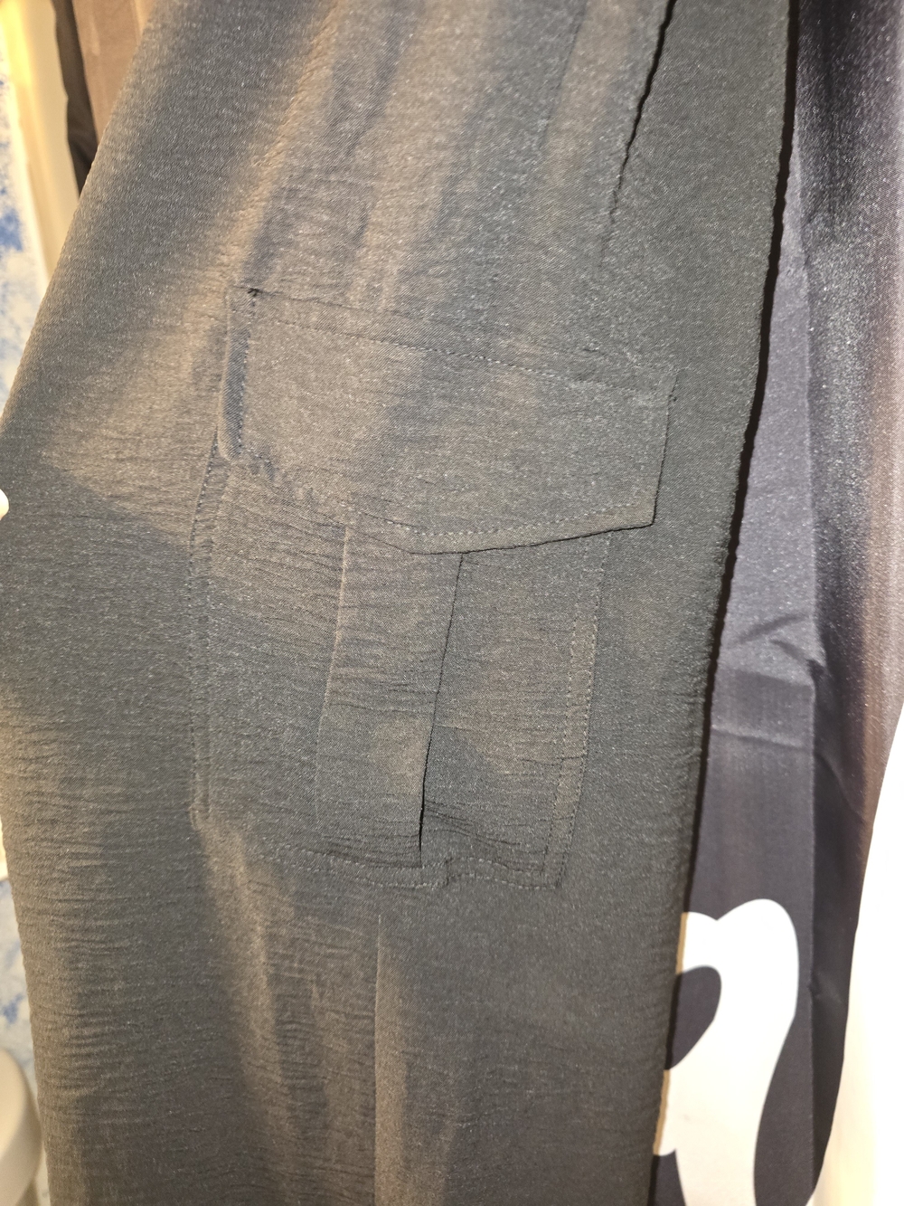 No Boundaries Black Wide-Leg Cargo Drawstring Pants - Picture 5 of 5